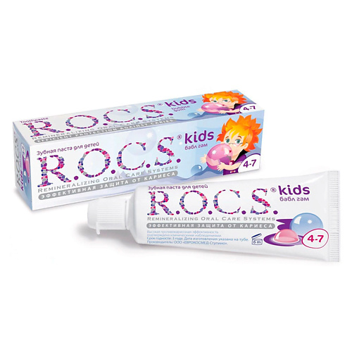 R.O.C.S. Зубная паста для детей 4-7 лет Бабл Гам 45.0