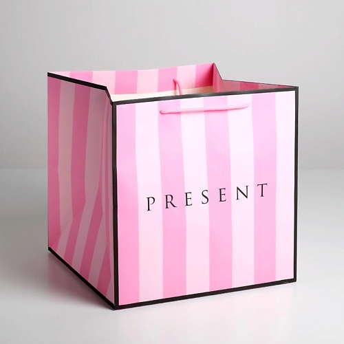 ДАРИТЕ СЧАСТЬЕ Подарочный пакет под торт и для упаковки подарка, картонный, квадратный