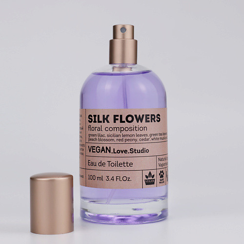 VEGAN.LOVE.STUDIO Туалетная вода женская Silk Flowers зеленая сирень петитгрейн белый кедр 100.0