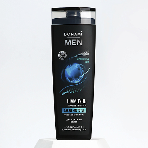 BONAMI Шампунь для волос, заряд чистоты "for men" 400.0