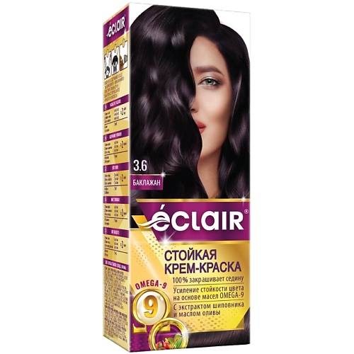 ECLAIR Стойкая крем-краска  для волос с маслами OMEGA 9