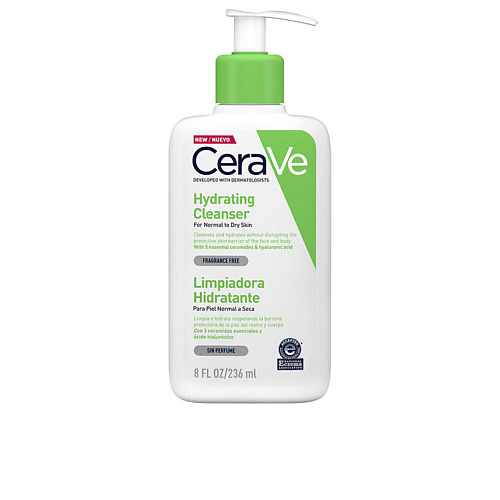 CERAVE Увлажняющий очищающий крем-гель с церамидами для нормальной и сухой кожи лица и тела 236.0