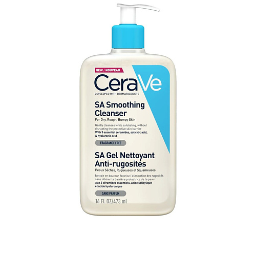 CERAVE Очищающий гель для сухой и чувствительной кожи лица  SA SMOOTHING CLEANSER 473.0