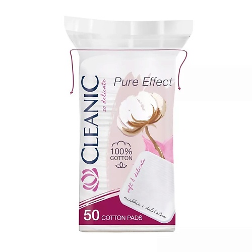 CLEANIC Pure Effect Гигиенические ватные диски квадратные 50.0