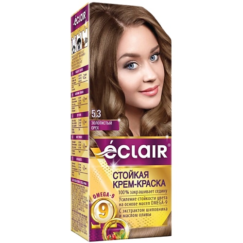 ECLAIR Стойкая крем-краска  для волос с маслами OMEGA 9