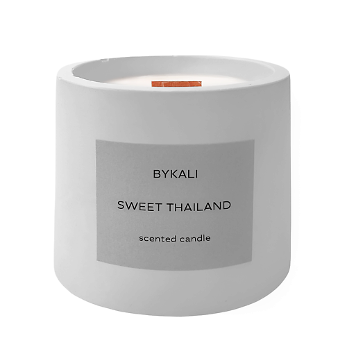 BYKALI Свеча ароматическая "Сладкий Таиланд" с деревянным фитилем в камне 120.0