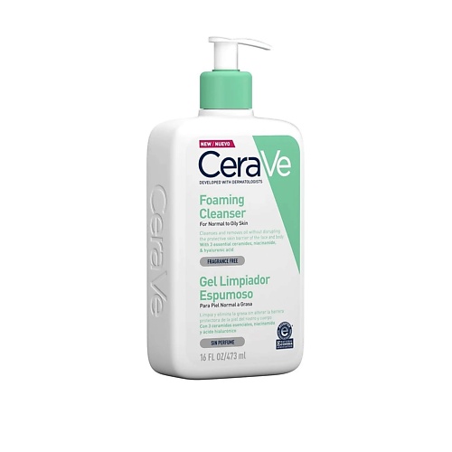CERAVE Гель для умывания без парфюмерной отдушки, для нормальной и жирной кожи 473.0
