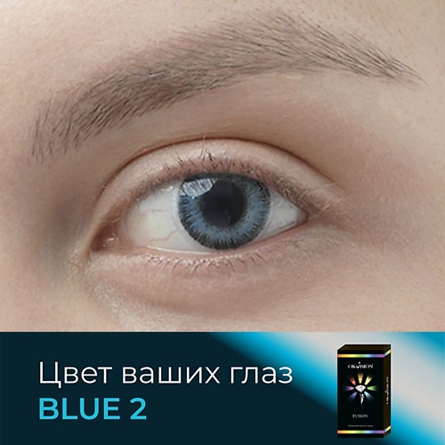 OKVISION Цветные контактные линзы OKVision Fusion color Blue 2 на 3 месяца