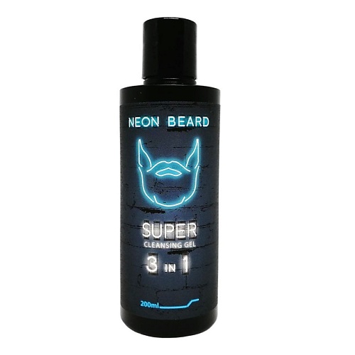NEON BEARD Супер-очищающий гель для лица и бороды BLUE NEON - Голубая Ромашка и Лаванда 200.0