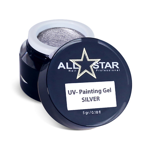 ALL STAR PROFESSIONAL Гель-краска, без липкого слоя, UV-Painting Gel "Black"