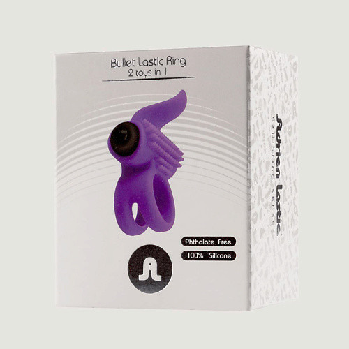 ADRIEN LASTIC Bullet Ring Эрекционное кольцо с подхватом мошонки и стимуляцией клитора фиолетовое