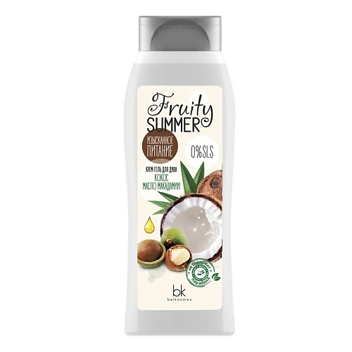 BELKOSMEX Fruty Summer Крем-гель для душа Изысканное питание кокос, масло макадамии 500.0
