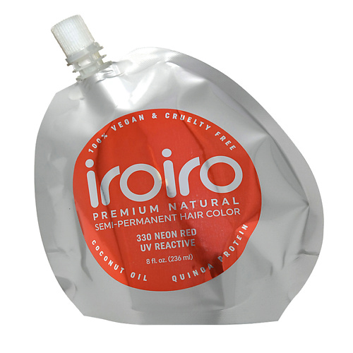 IROIRO Семи-перманентный краситель для волос 330 NEON RED Неоновый красный