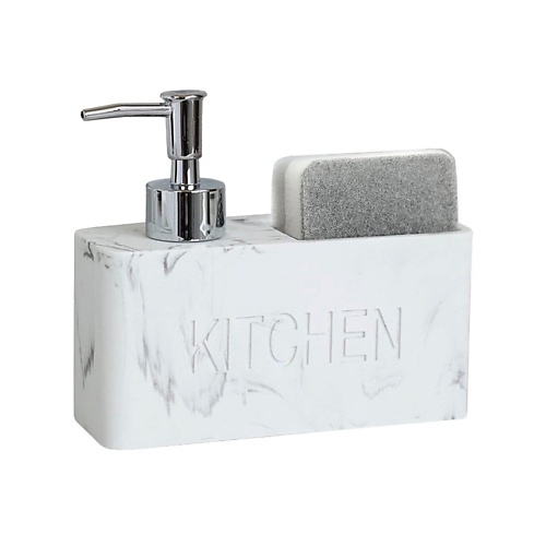 DENEZO Дозатор для моющего средства и мыла с подставкой для губки "Kitchen", кухонный диспенсер