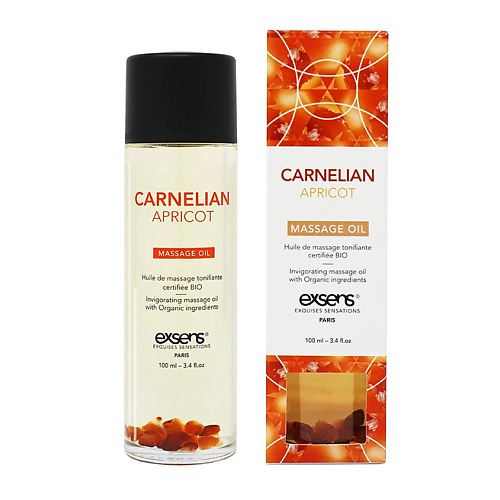 EXSENS Органическое массажное масло с камнями Carnelian Apricot 100