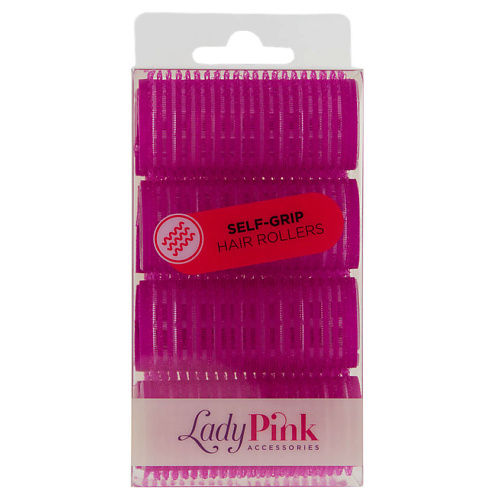 LADY PINK Бигуди-липучки SELF-GRIP 'basic' d 25 мм розовые