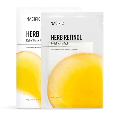 NACIFIC Маска тканевая питательная с ретинолом и экстрактом трав Herb Retinol Relief Mask Pack