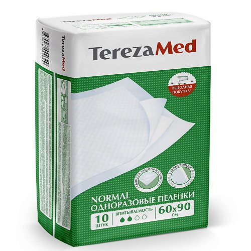 TEREZAMED Пеленки одноразовые впитывающие Normal 60x90см 10.0