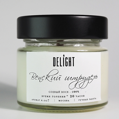 DELIGHT DELÍGHT Свеча ароматическая с деревянным фитилем для дома "Венский штрудель" 100.0