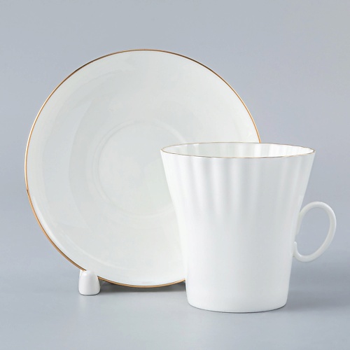 ИМПЕРАТОРСКИЙ ФАРФОРОВЫЙ ЗАВОД Чашка с блюдцем кофейная "Золотой кантик"