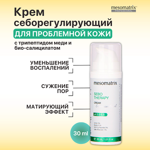 MESOMATRIX Крем для лица  от прыщей, черных точек, комедонов  для жирной кожи Sebo Therapy 30.0