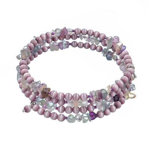 LANZEROTTI Браслет Ispirazione, пружина, флюорит, кошачий глаз