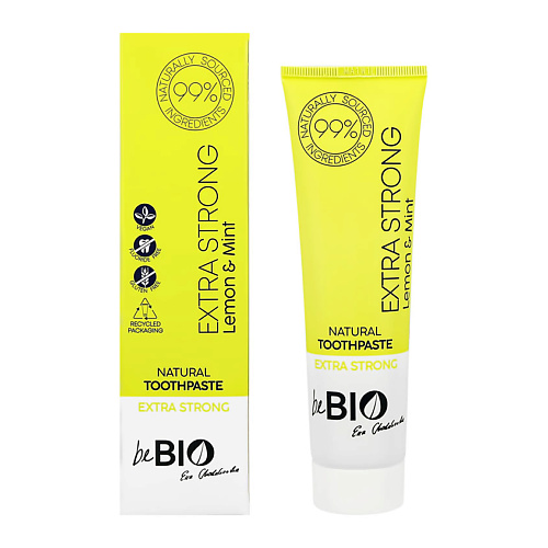 BEBIO Паста зубная EXTRA STRONG Лимон и мята 100