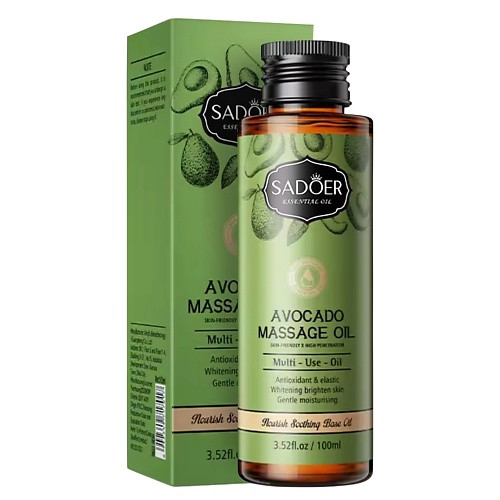 SADOER Массажное масло питательное и успокаивающее с авокадо