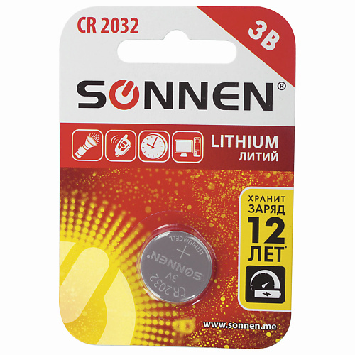 SONNEN Батарейка Lithium, CR2032 1.0