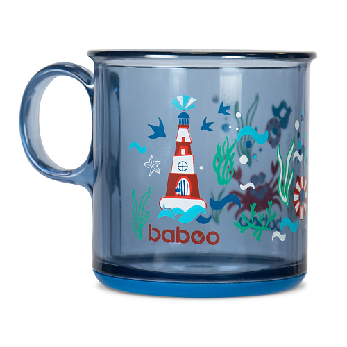 BABOO Чашка с антискользящим дном  Sealife  12 мес+