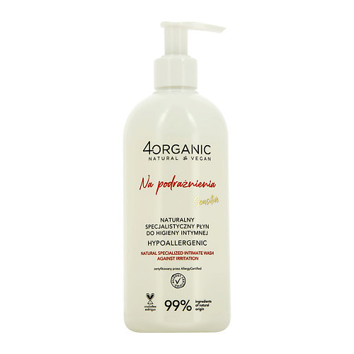 4ORGANIC Гель для интимной гигиены гипоаллергенный Sensitive 350.0