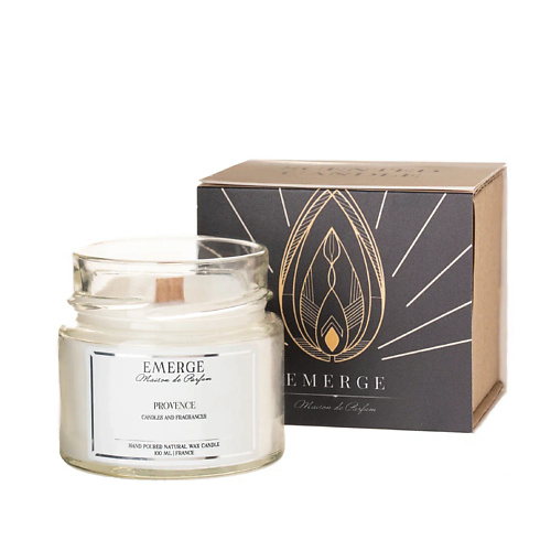 EMERGE Свеча ароматическая Прованс (Лаванда) с деревянным фитилем 100.0