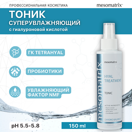 MESOMATRIX Увлажняющий тоник для лица с гиалуроновой кислотой HYAL TREATMENT 150.0