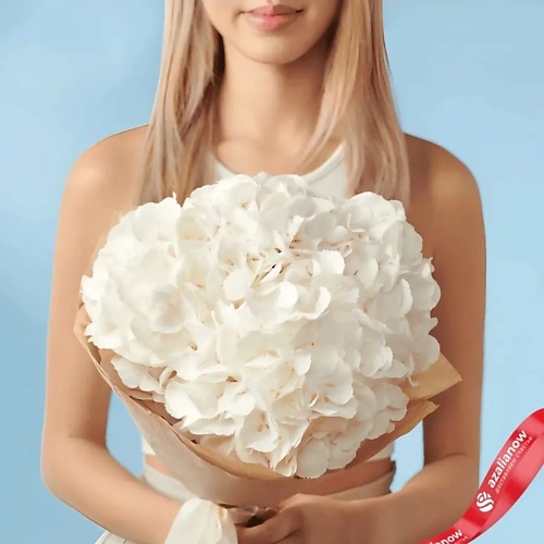 AZALIANOW ЦВЕТЫ. ПОДАРКИ. ДЕКОР Букет из 3 белых гортензий «Беладонна»