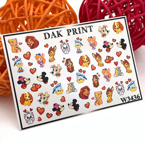 DAK PRINT Слайдер-дизайн для ногтей W3436