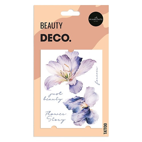 DECO. Татуировка для тела PASTEL FLOWERS by Miami tattoos переводная Iris