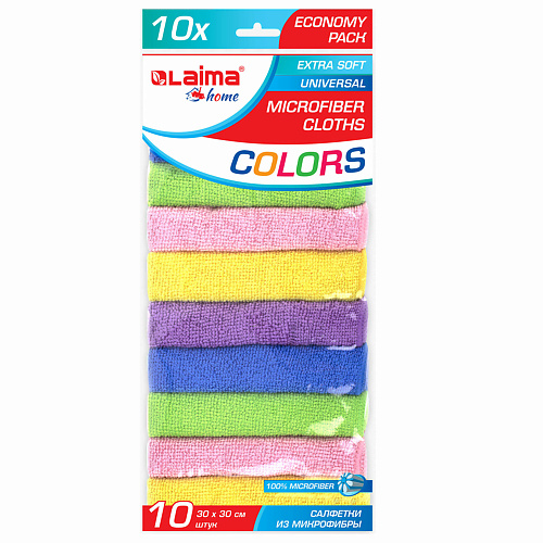 LAIMA Салфетка из микрофибры, 30х30 см 10