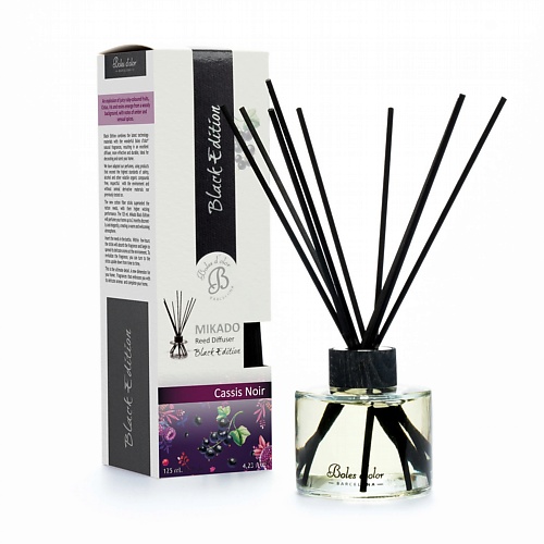 BOLES D'OLOR Диффузор с палочками Черная смородина Cassis Noir (Black Edition) 125.0