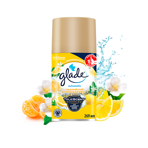 GLADE Освежитель воздуха сменный баллон Сицилийский лимонад и мята 269.0