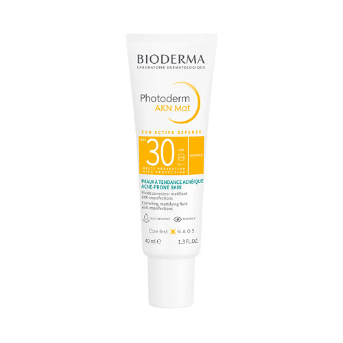 BIODERMA Солнцезащитный крем AKN для кожи, склонной к появлению акне SPF 30+ Photoderm 40.0