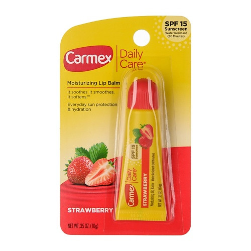 CARMEX Бальзам для губ в тубе клубника SPF 15