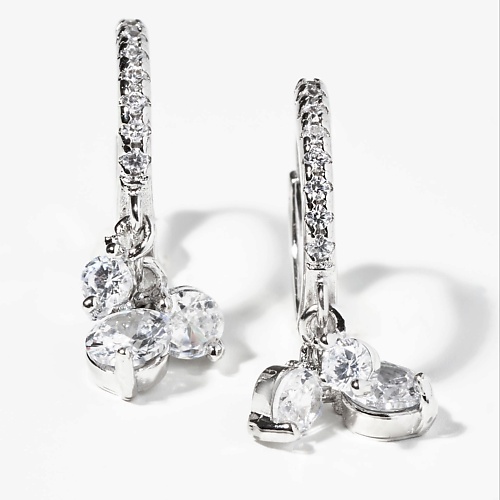 SHINE & BEAUTY Серьги покрытые серебром с кристаллами Swarovski