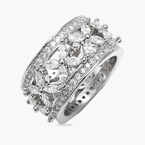 SHINE & BEAUTY Кольцо покрытое серебром с кристаллами Swarovski