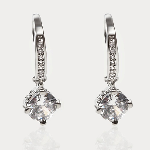 SHINE & BEAUTY Серьги покрытые серебром с кристаллами Swarovski