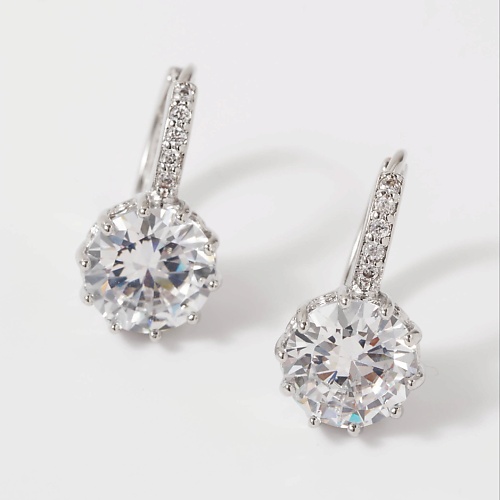 SHINE & BEAUTY Серьги покрытые серебром с кристаллами Swarovski