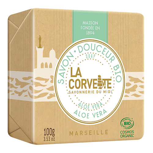 LA CORVETTE Мыло органическое для лица и тела Алоэ вера Marseille Aloe Vera Soap