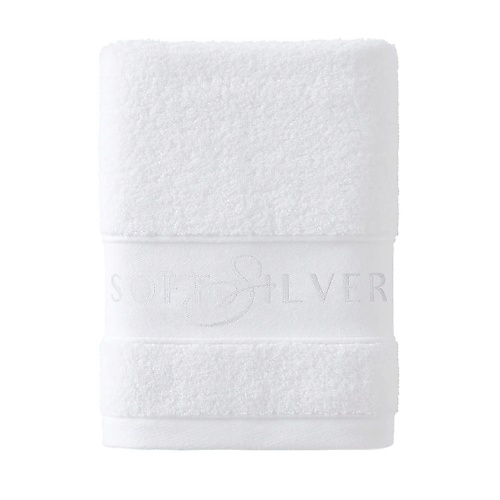 SOFT SILVER Антибактериальное махровое полотенце универсальное 50х90 см. Цвет: «Альпийский снег» (белый)