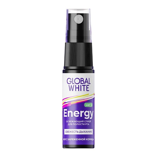 GLOBAL WHITE Освежающий спрей для полости рта со вкусом корицы Energy