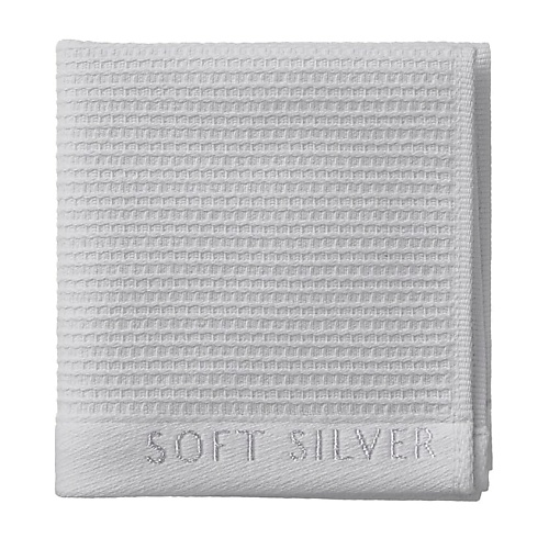 SOFT SILVER Антибактериальная махровая салфетка для массажа и пилинга, 30х30 см. Цвет: «Благородное серебро» (серый)