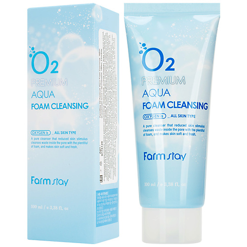 FARMSTAY Пенка для лица очищающая с кислородом O2 Premium Aqua Foam Cleansing